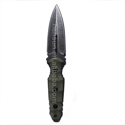 Army green handle Outdoor Fixed Blade Knives Double Blade survival knife