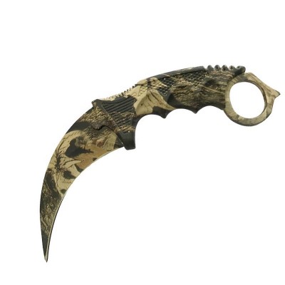 camo coated stainless steel survival knife karambit knife