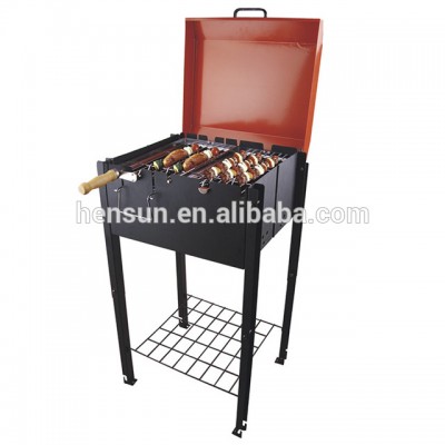 Outdoor smoker galvanized portable charcoal grill camping kebab skewer grill