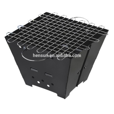 New design foldable square shape outdoor BBQ grill